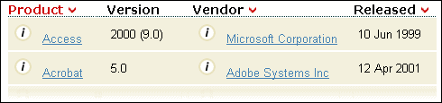 Example of search by release date results