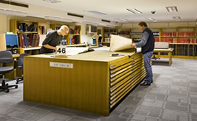 Large document and map reading room