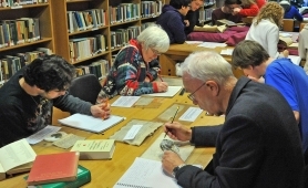 Archive users at Hereford Cathedral