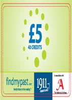 findmypast £5 voucher (40 credits)