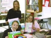 Earlsheaton School Lorraine Blakemore working with students on the 'Now then Dewsbury' project