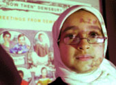 A young student working on the 'Now Then Dewsbury' project