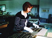 A member of the conservation team