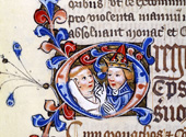 Initial from records of the Duchy of Lancaster , 1412 (catalogue reference: DL 42/3)