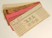 Punch cards from early computer systems 
