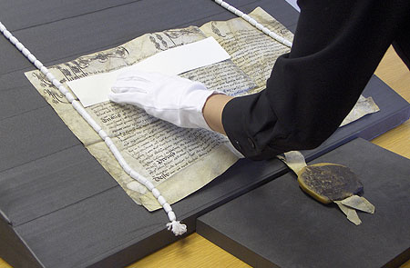 Handling Parchment - Avoid touching the document