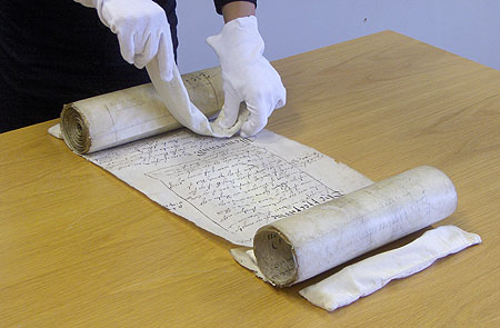 Handling Parchment - Handling parchment rolls