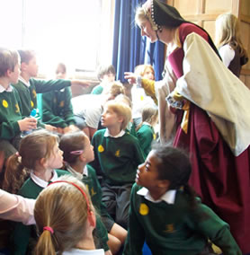 Catherine Parr, played by a costumed interpreter