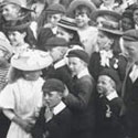 Audience watching Punch and Judy show, Hereford, 1898. Catalogue reference: COPY 1/435
