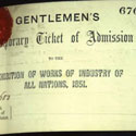 Great Exhibition, 1851; admission tickets. Catalogue reference: BT 342/2