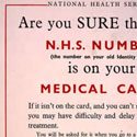 1953 poster: 'Is your NHS number on your Medical Card?'. Catalogue reference: EXT 1/131 (2)