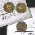 Three ducats minted in Holland, 1758, 1778, 1780; intercepted Dutch papers, 1780-1783. Catalogue reference: HCA 30/360 and HCA 65/6