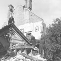 Air raids: aftermath of the first V2 attack, Staveley Road, Chiswick, South West London, 8/9 September 1944. Catalogue reference: HO 192/625