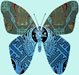 Butterfly using two Board of Trade designs. Catalogue reference:  UNIQ 3