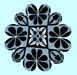 1877 tile design from Board of Trade, in flower shape. Catalogue reference: UNIQ 5