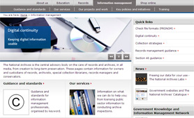 The information management home page of our website