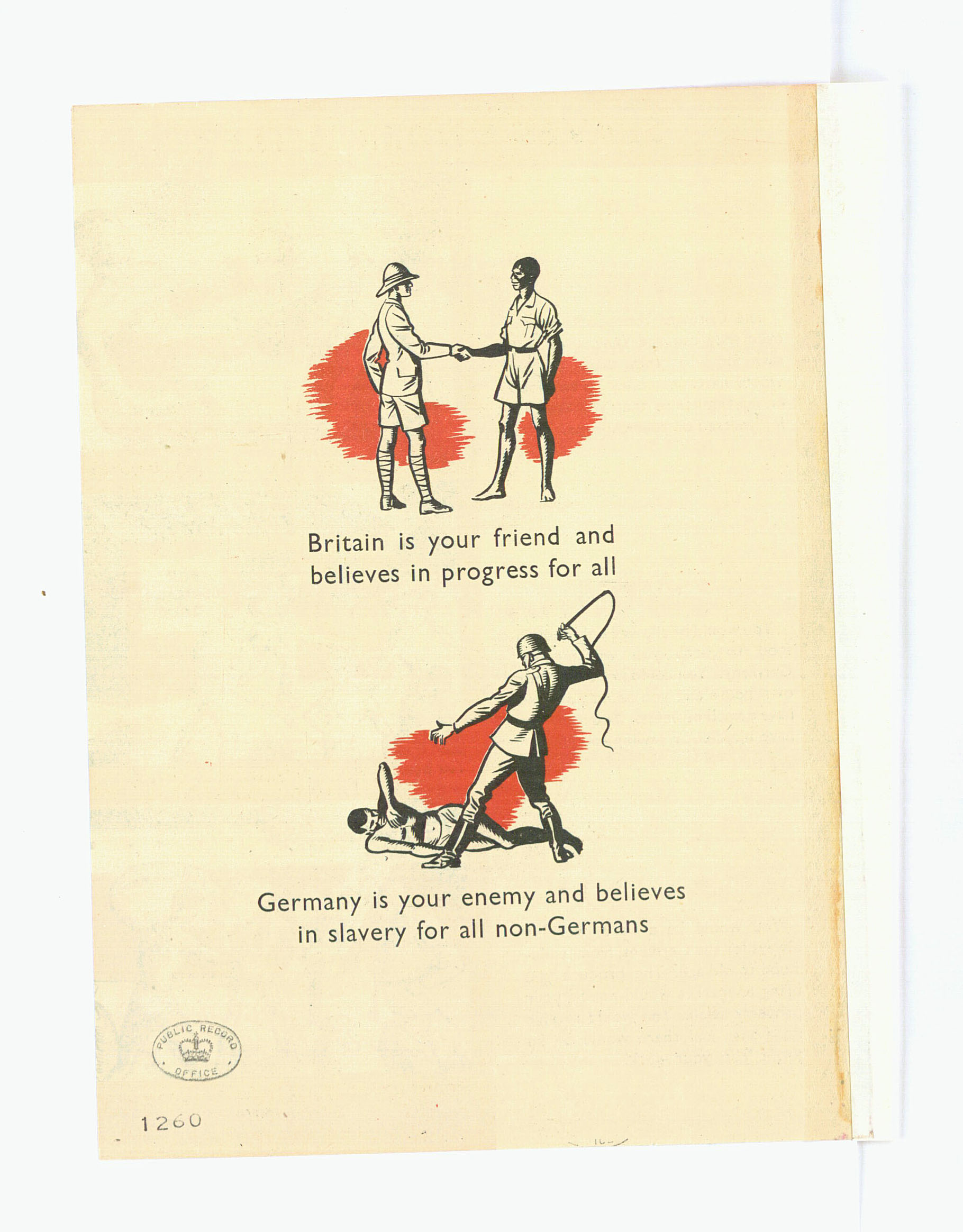 Detail from a propaganda leaflet designed for distribution in West Africa 1940's (INF 2/1 pt4)