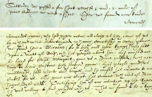 Extract from a journal of one of the settlers (CO1/1)
