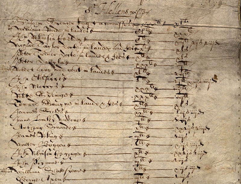 Extract from an indenture by London tax commissioners, 1598 (E 179/146/369)