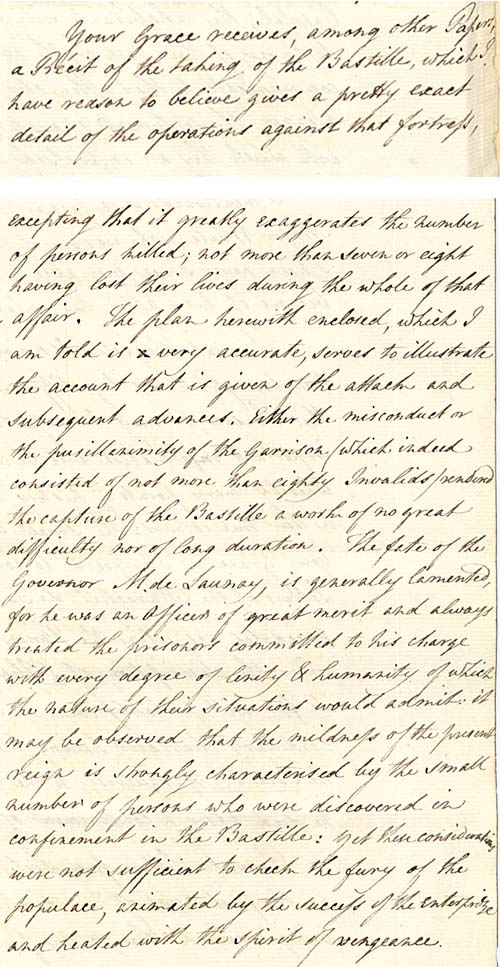 Extract from a confidential report from the British Ambassador, 30th July 1789 (FO 27/2)