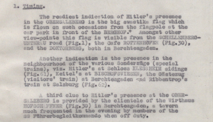 The timing of the attack - Operation Foxley 1944 (HS 6/624)