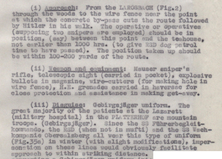 Assassin locations - Operation Foxley 1944 (HS 6/624)