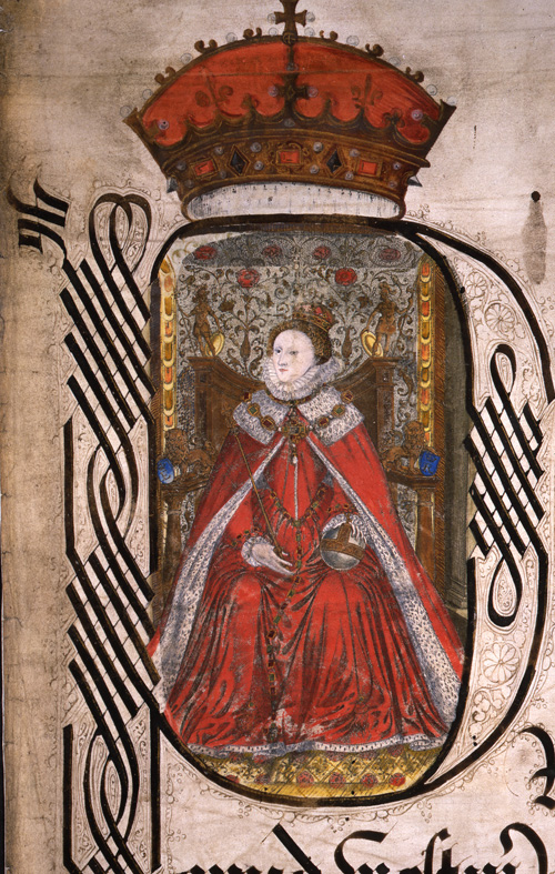 1581: Detail of Coram Rege Roll of Elizabeth I for the Court of King's Bench (KB 27/1276/2)