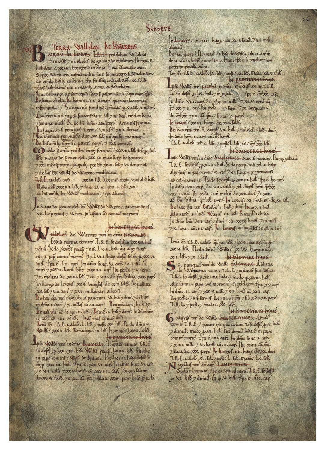 Photograph of open volume of Little Domesday (E31/1)