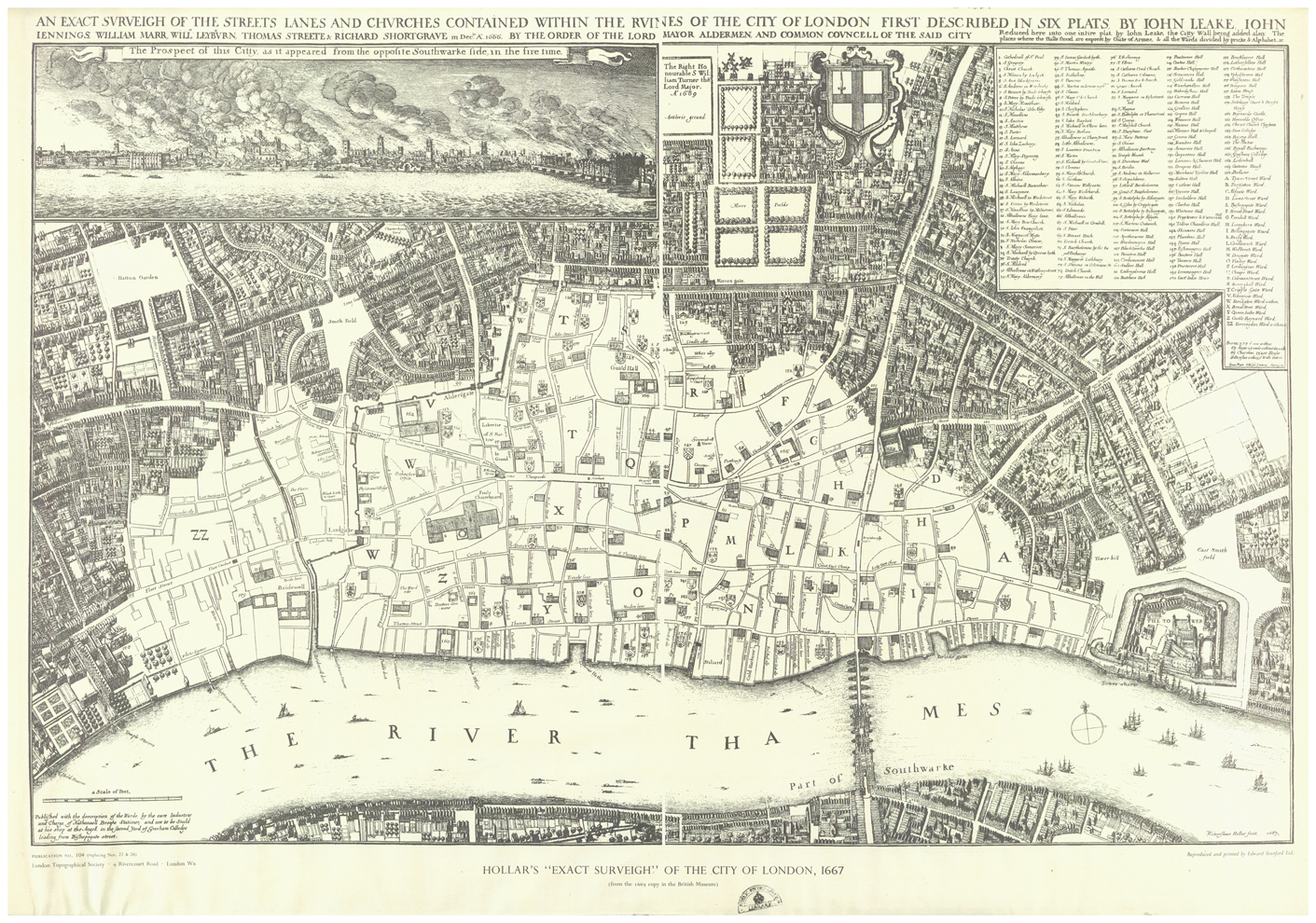 Map showing London after the fire 1667 (ZMAP 4/18)