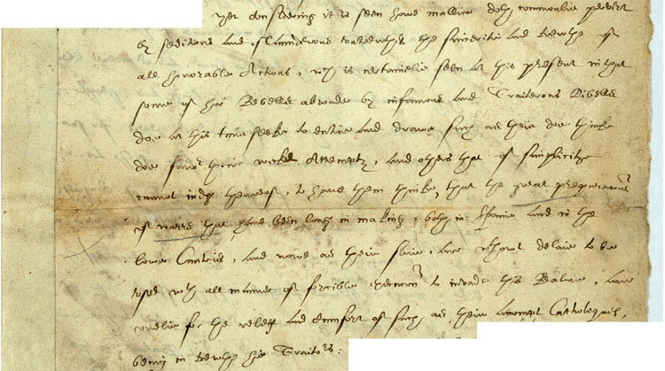 Draft government proclamation, 1588 (SP 12/211)