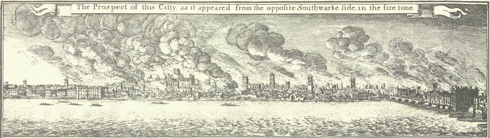 The Prospect of this City as it appeared from the opposite Southwark Side in the fire time (detail of ZMAP 4/18)