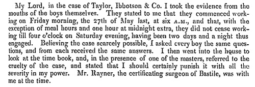 Extract from a Factory Inspectors report - British Parliamentary Papers (1836) No 353