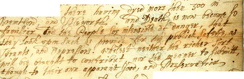 Part of a letter from a civil servant, 8 October 1665 (SP 29/134 f.31)