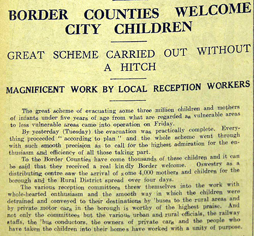 Article from Owestry's local paper, the Oswestry and Border Counties Advertiser