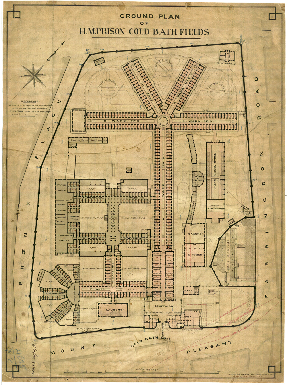 Ground plan of HM Prison Cold Bath Fields (WORK 30/5978)