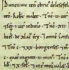E 31/1/3; Domesday entry for Dunwich, c.1085-6 - opens in a new window