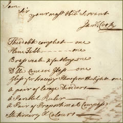 Letter from James Cook, 1768 - opens in a new window