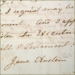 PROB 1/78; will of Jane Austen, 1817 - opens in a new window