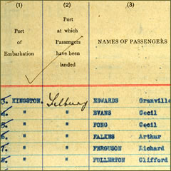 BT 26/1237; page from the Empire Windrush passenger list, 1948 - opens in a new window