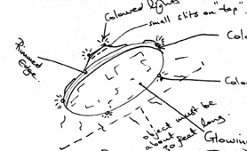 Sketch showing flying saucer sighted over cornfield at East Grinstead, Surrey; catalogue reference: DEFE 24/1996/1 