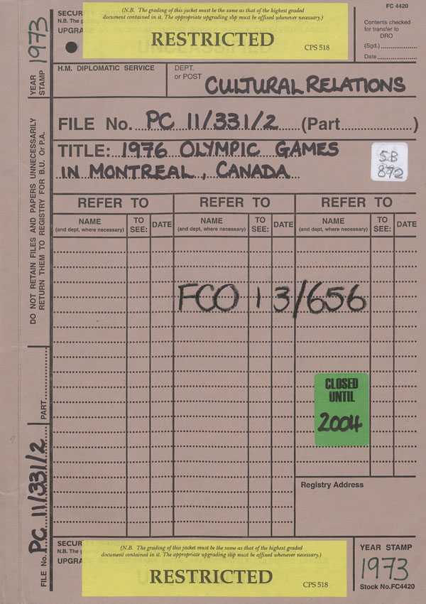 Extract from record FCO 13/656