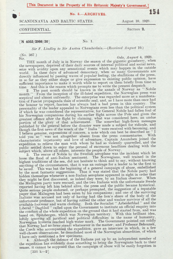 Extract from record FO 371/1329/4053