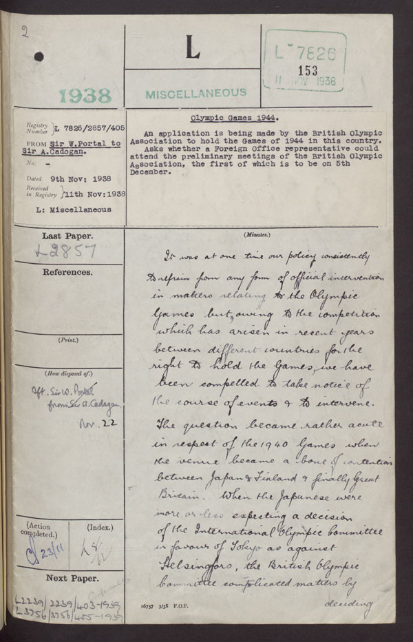 Extract from record FO 370/551/7896