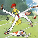 Tennis, artist Tom Browne, 1904. COPY 1/216 (119a)