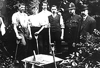 A police team searches for the body of teh wife of Dr Crippen, 1910 - Catalogue reference: MEPO 3/198