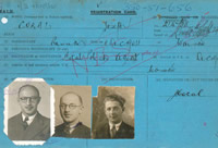 Joe Coral�s registration card - Catalogue reference: MEPO 35/16/2