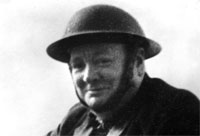 CN11-6 Winston Churchill wearing steel helmet
