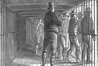 Illustrated London News, 1846 - Hulks were also known as �Hell On Water�. They were established as a temporary expedient by an Act in 1776 but were a brutal and demoralising place of confinement, filthy, and overcrowded - Catalogue reference: ZPER 34/8