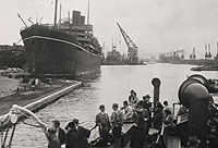 A photo of a ship in harbour - Catalogue reference: INF 9/384/4