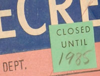 Detail of top secret file folders